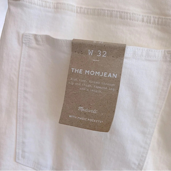 Madewell High Rise Mom Jeans White 32 NWT Classic Spring Summer Capsule Wardrobe - Picture 3 of 8
